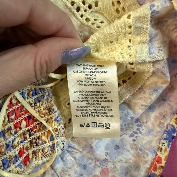 NWT Free People Kiana Lace Printed Tank, color multi floral, size S - Picture 15 of 15